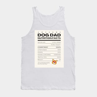 Awesome Dog Dad Nutrition Facts Tank Top